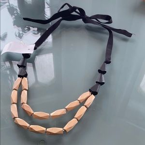 NWT Ann Taylor LOFT wood bead necklace